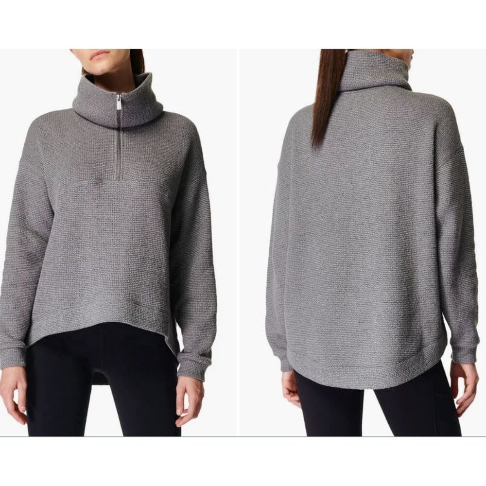 Sweaty Betty Gray Cowl Neck Sweater